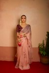 Tew Soft Organza Cut Dana Flower Handwork Saree